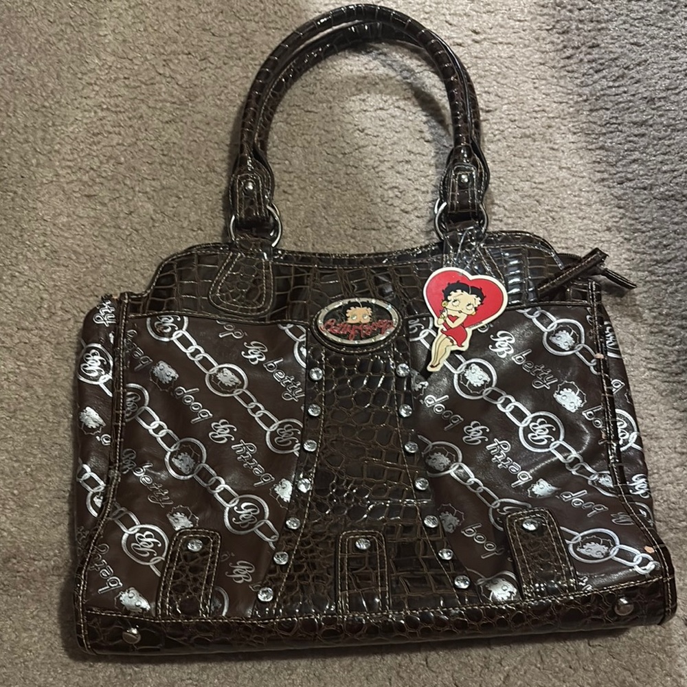 Betty Boop Brown Satchel with Structured Design